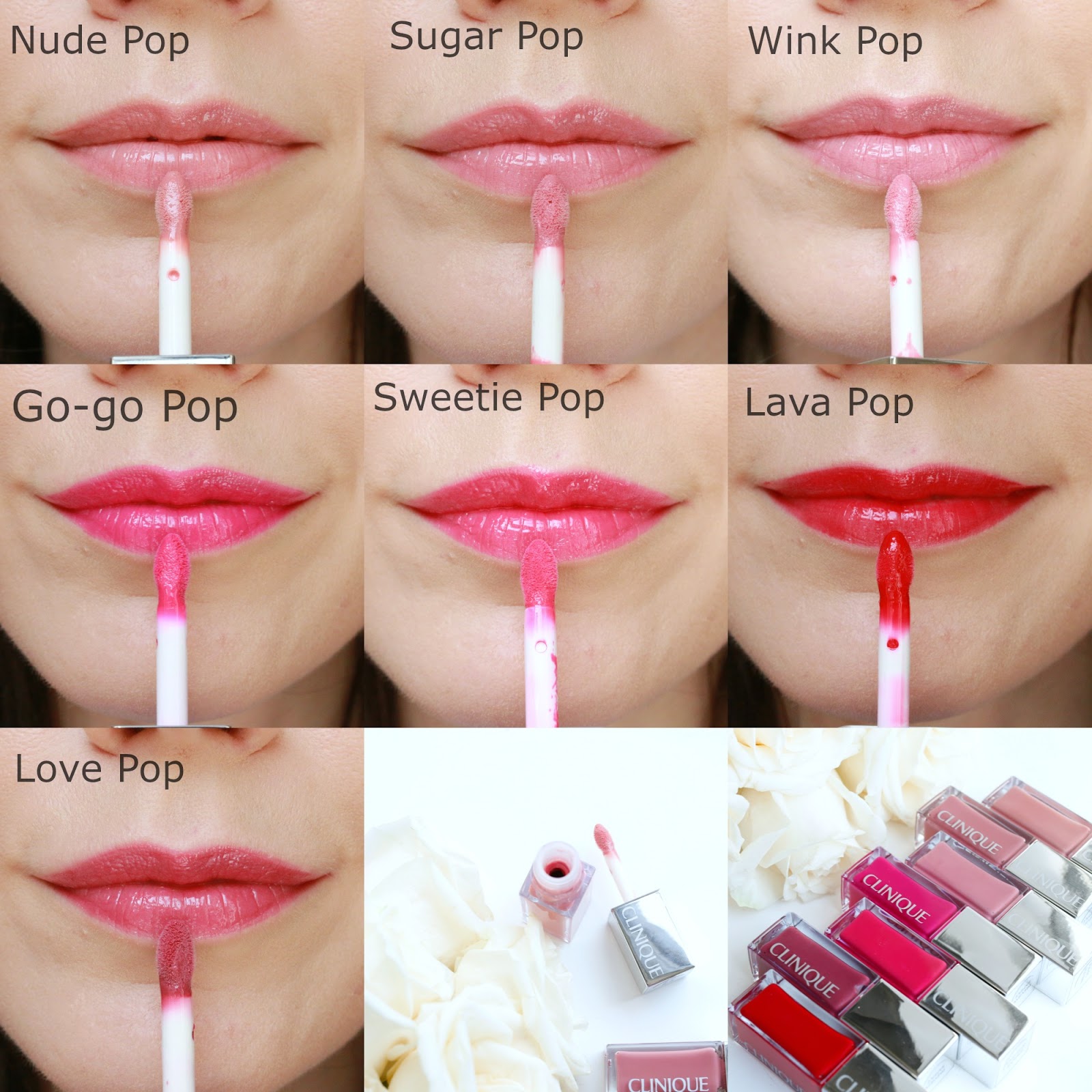 Clinique Pop Lacquer Lip Colors with Swatches |