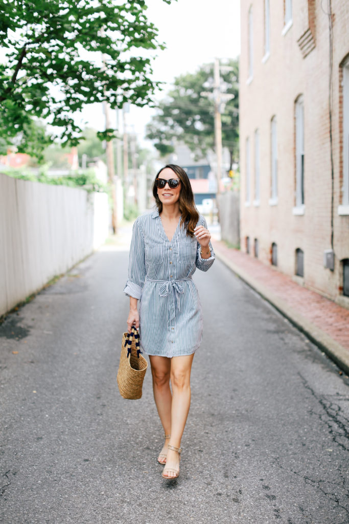 The Most Perfect Striped Shirtdress - alittlebitetc