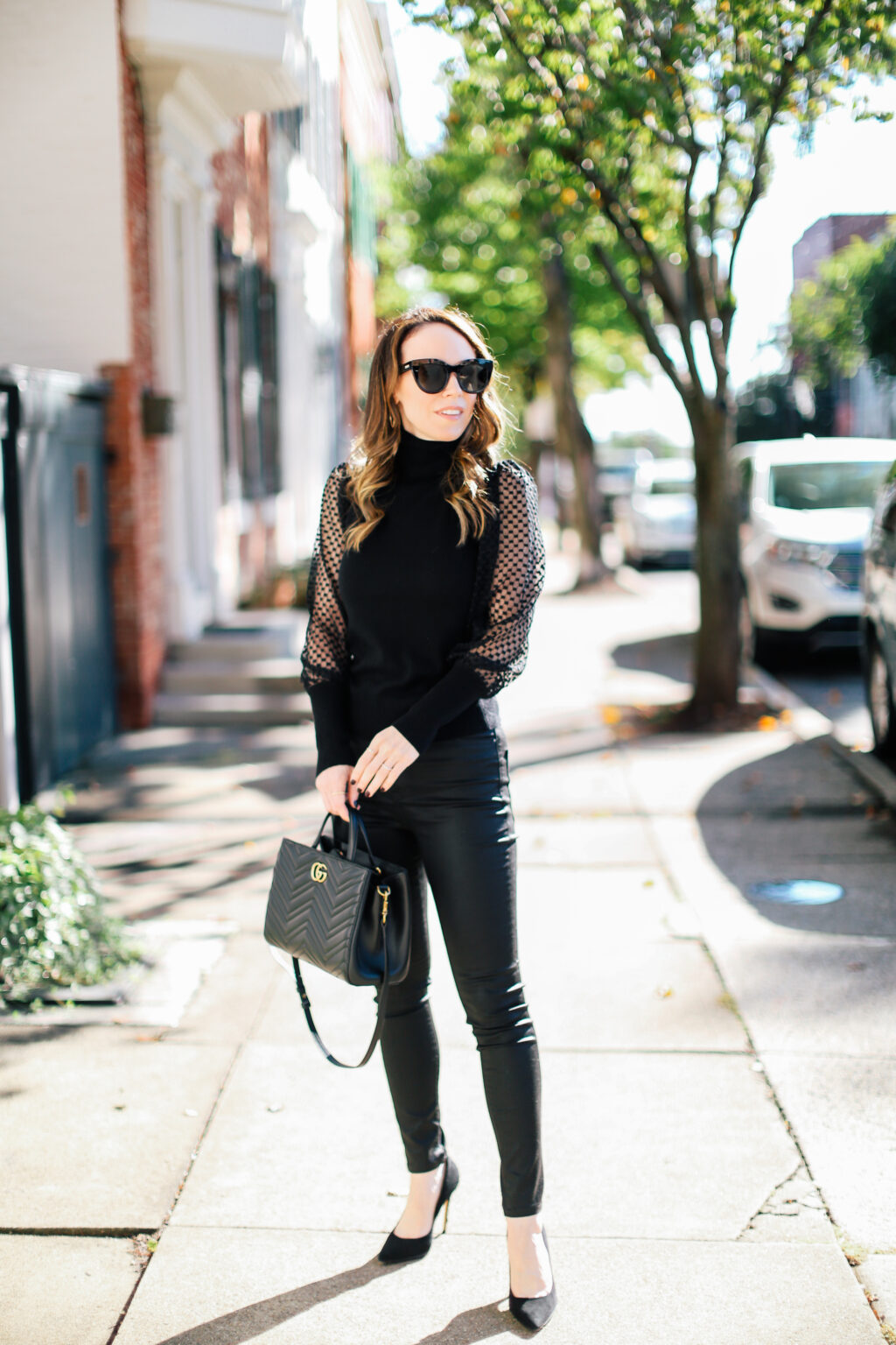 An affordable option to leather pants: coated denim! - alittlebitetc