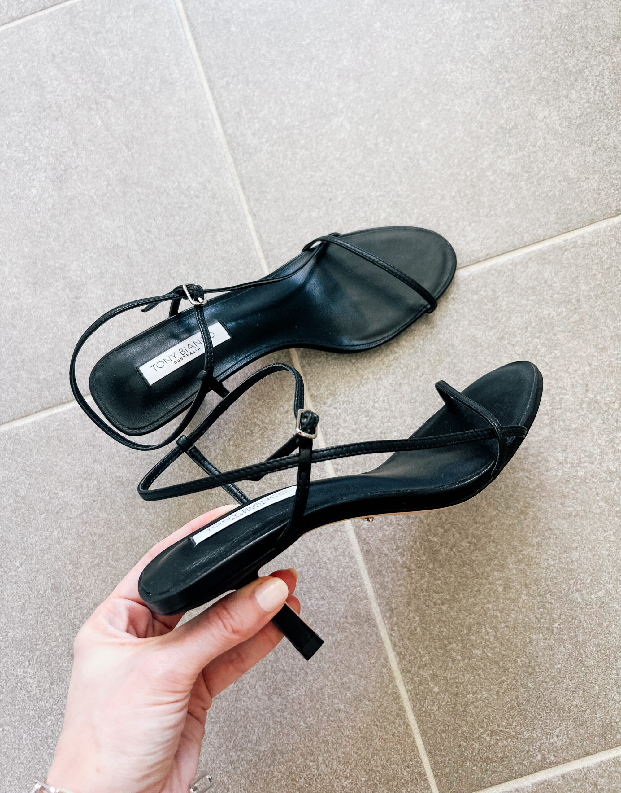 black sandals
