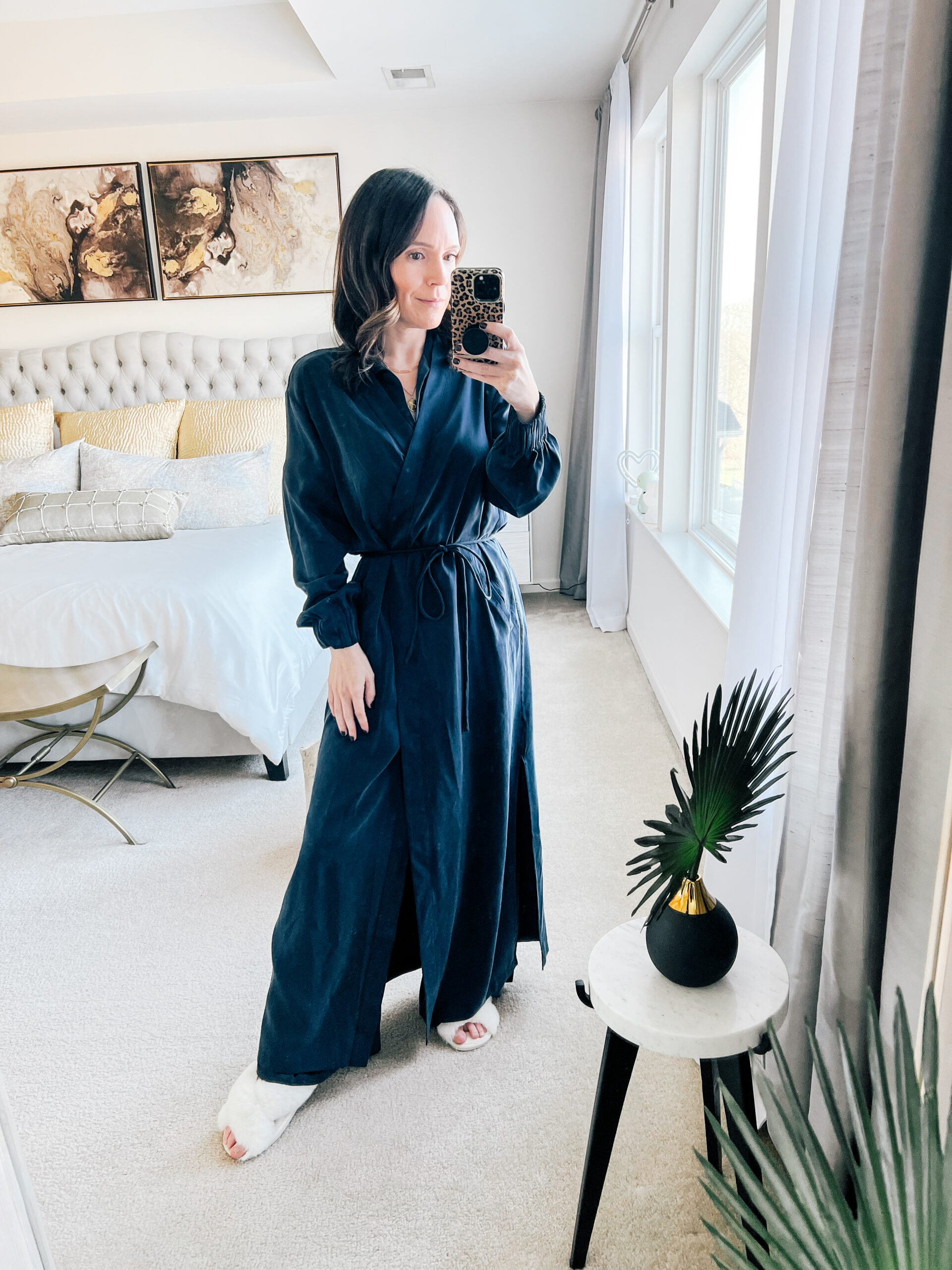 Silk Pajamas + Robe New Year's Eve Outfit Ideas