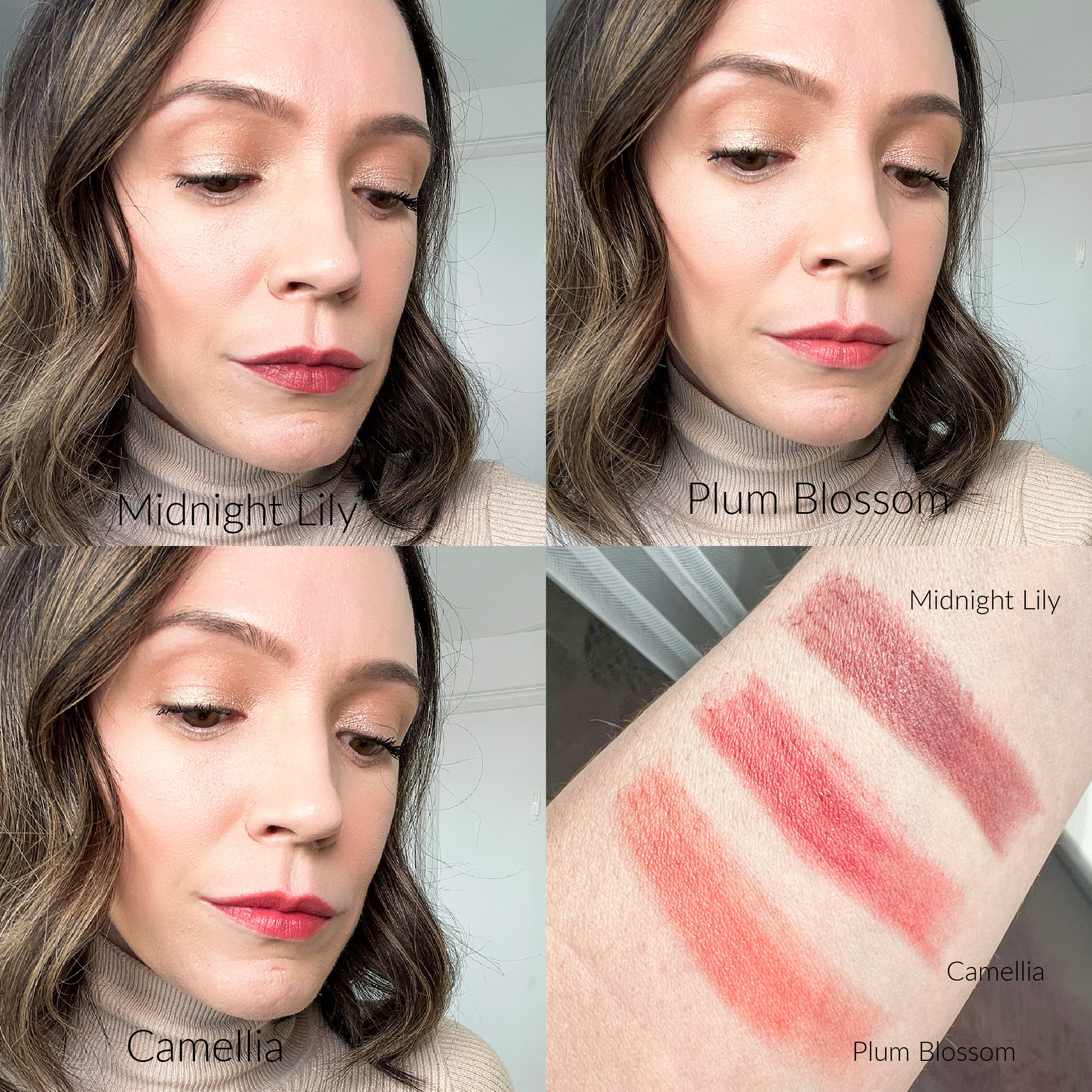 Tatcha Kissu Lip Tints swatches