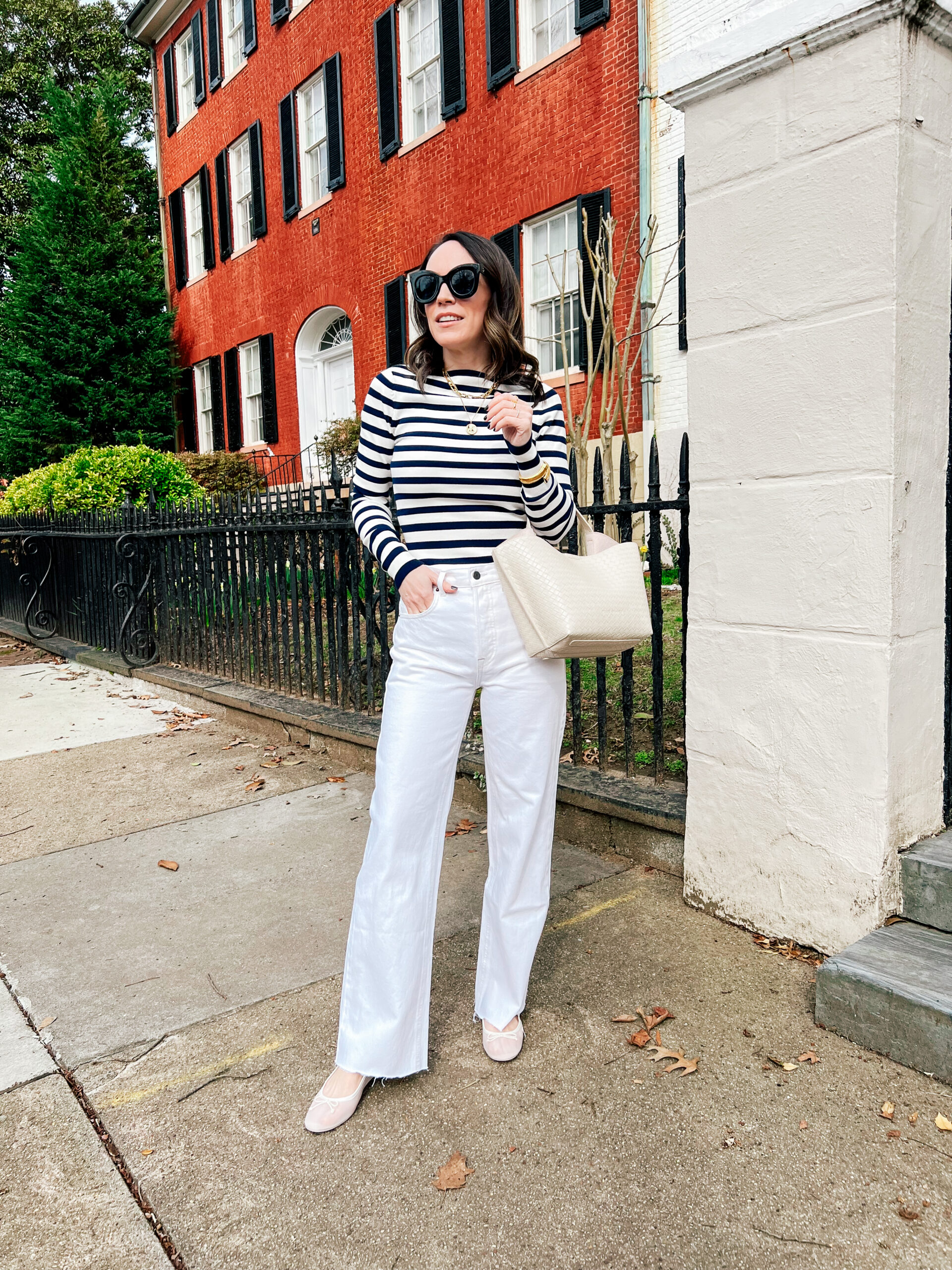 Striped Top and White Jeans