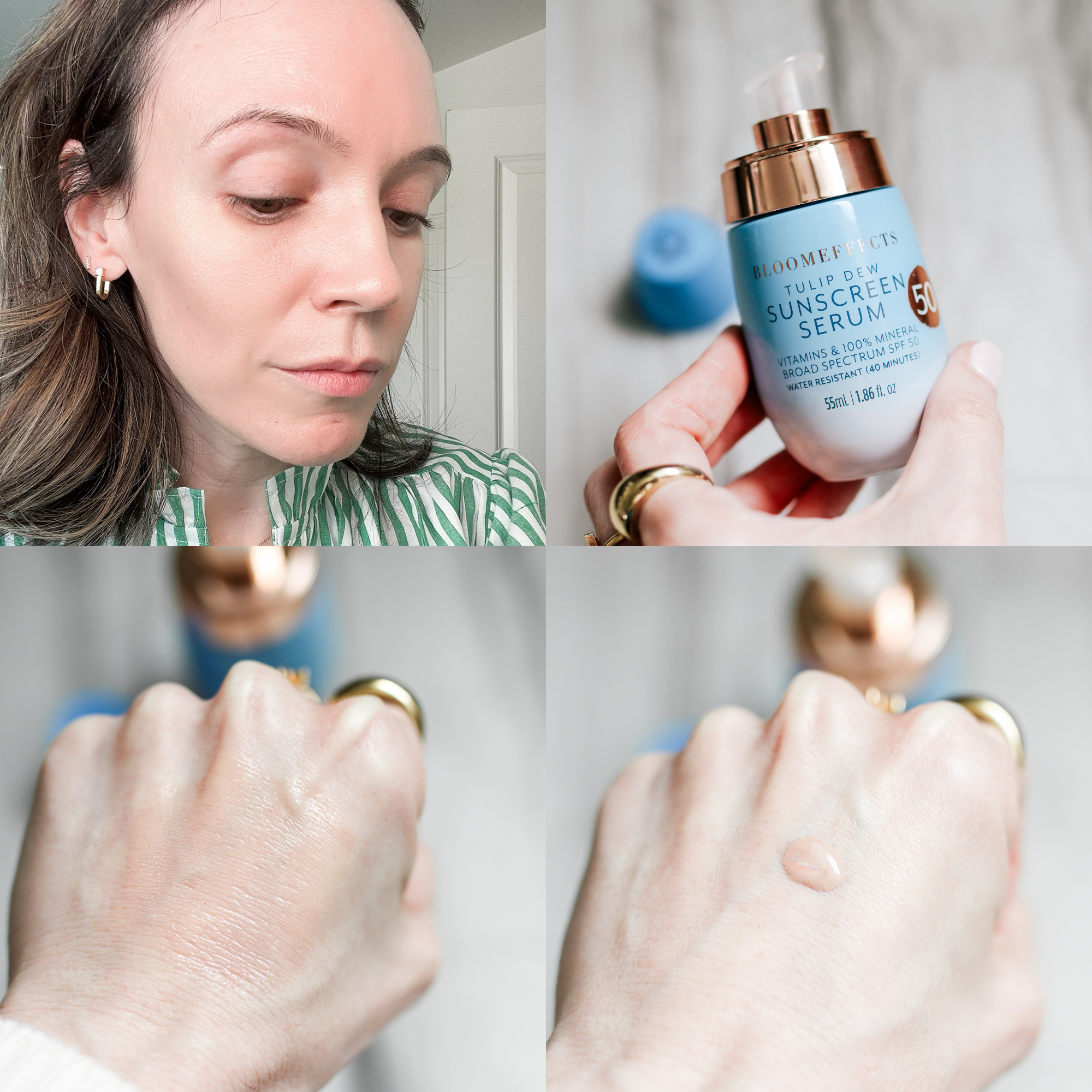 Bloomeffects Tulip Dew Sunscreen Serum on skin