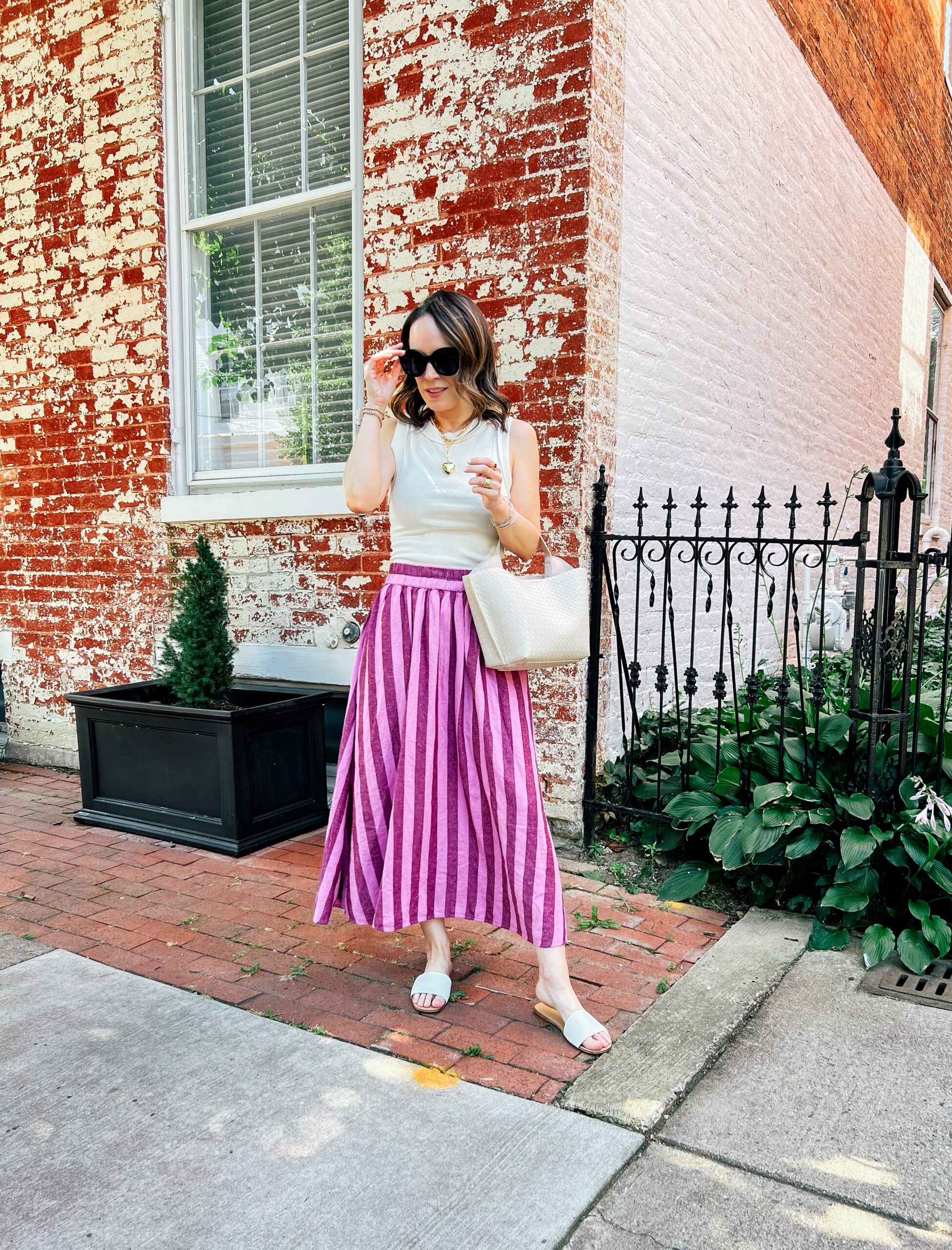 striped skirt and tank