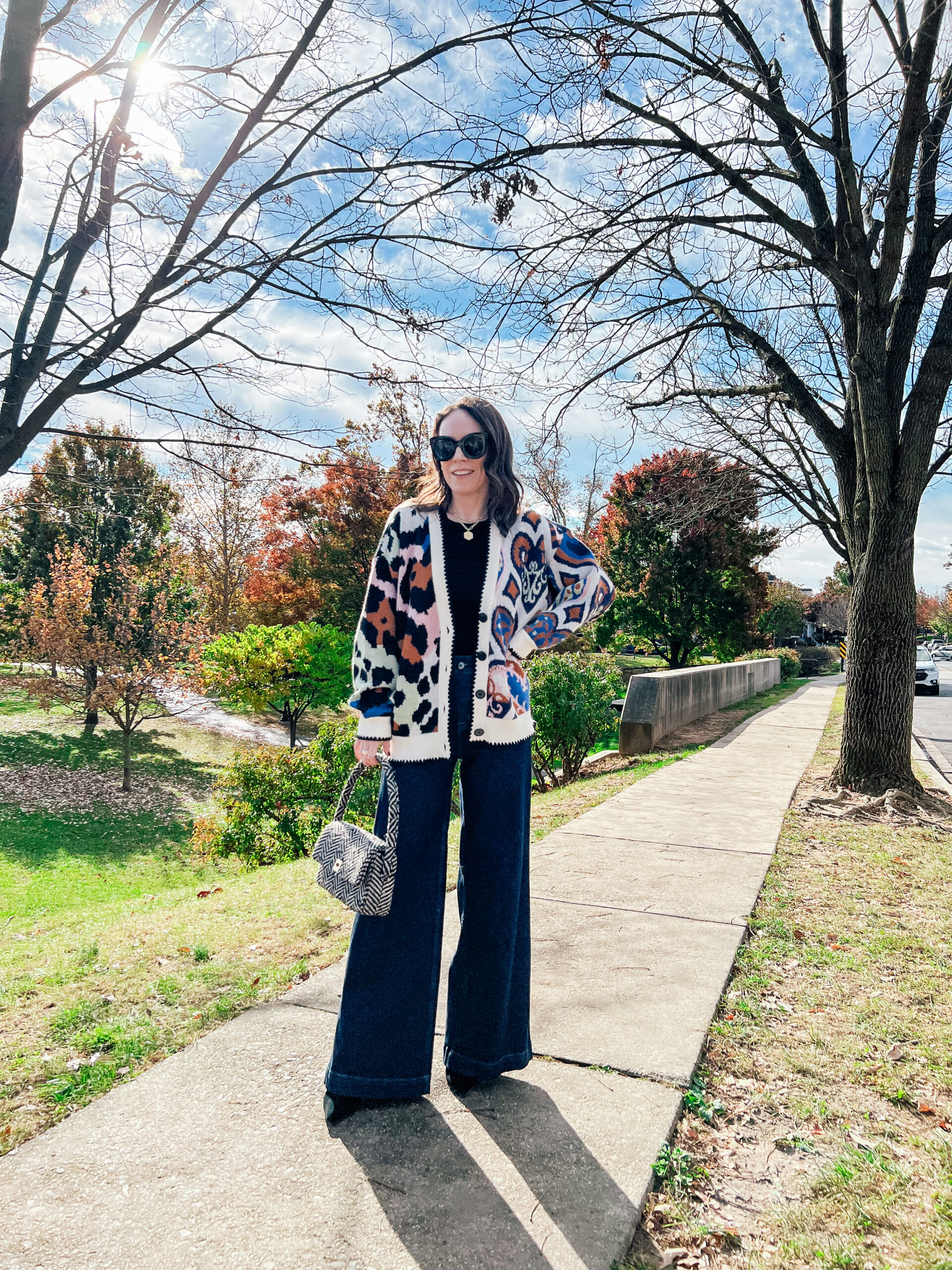 Cardigan with jeans fall look