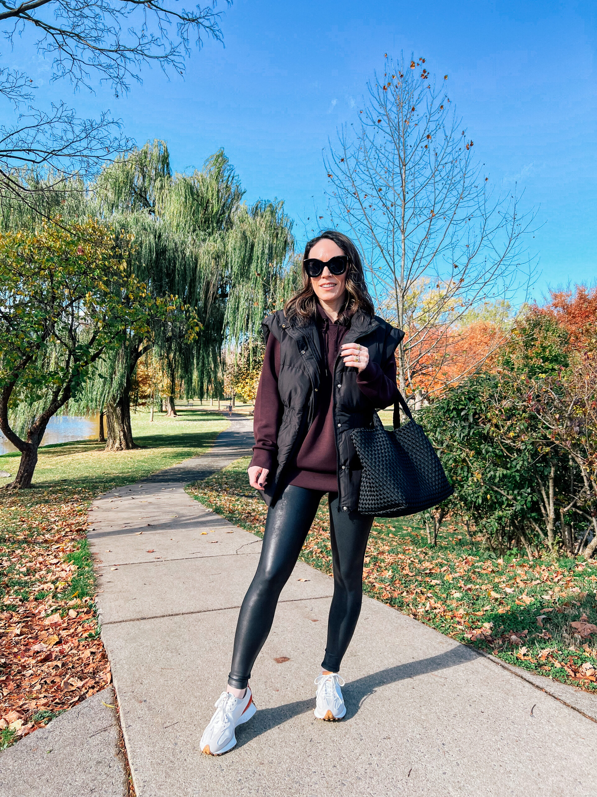 fall puffer vest look