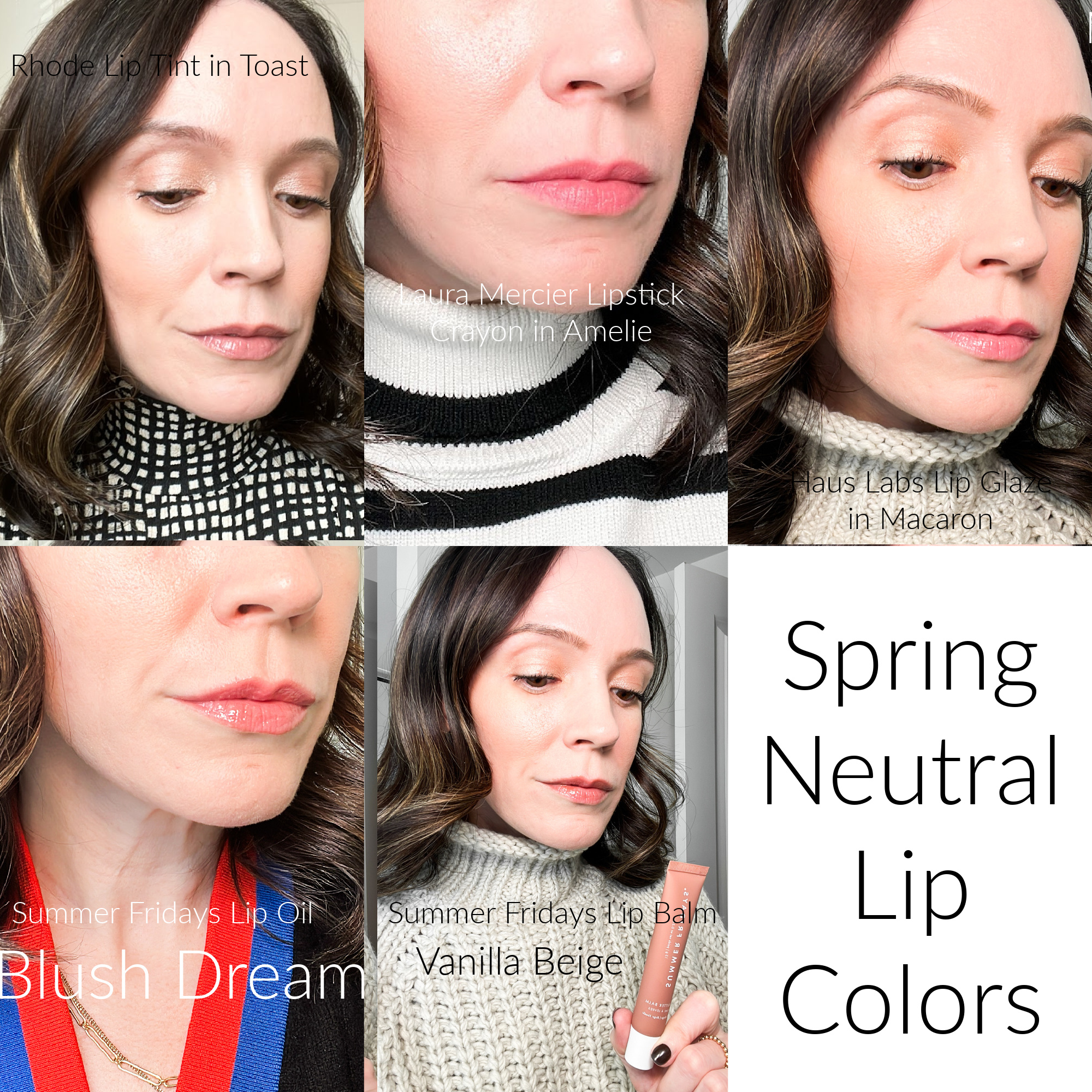 Spring Neutral Lip Color swatches