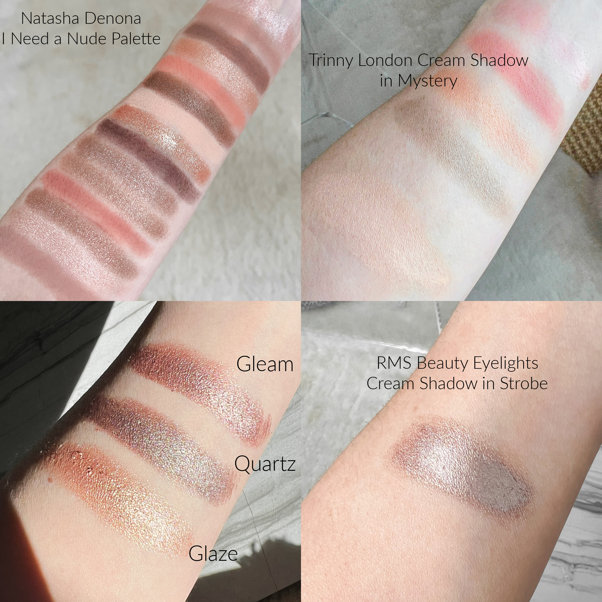 Spring Makeup Neutrals eyeshadow swatches