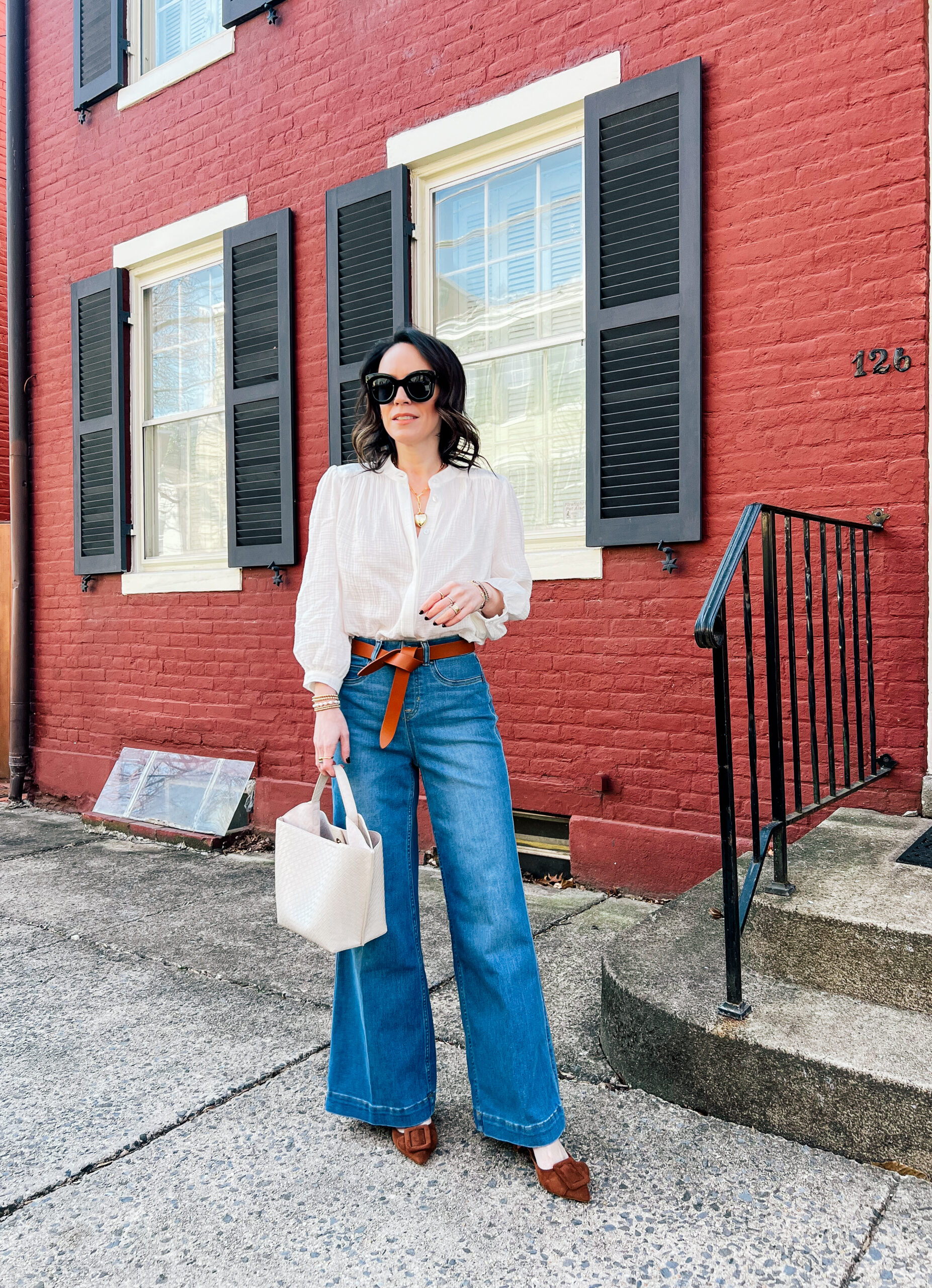 White Blouse and Jeans