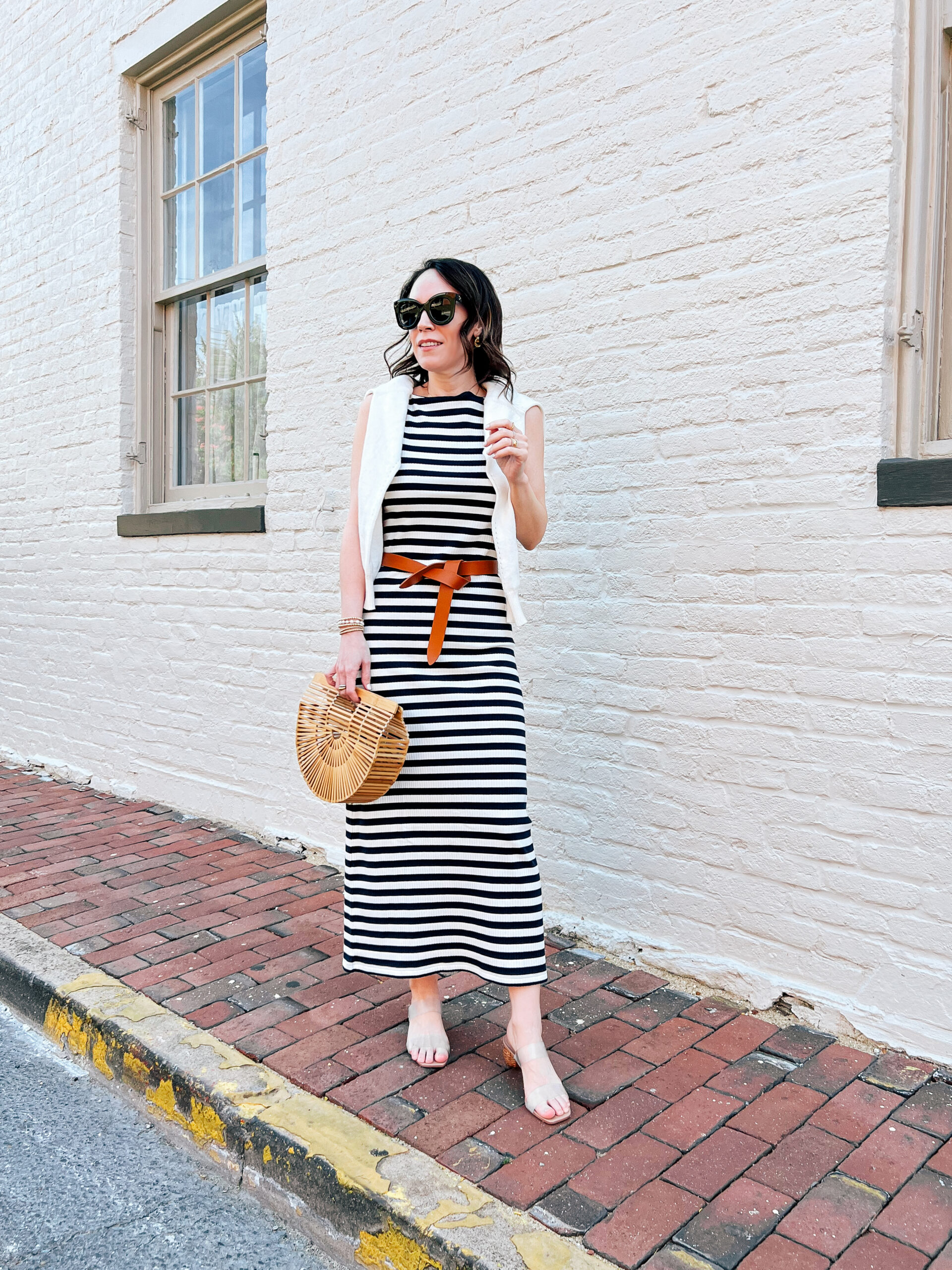 striped dress outfit