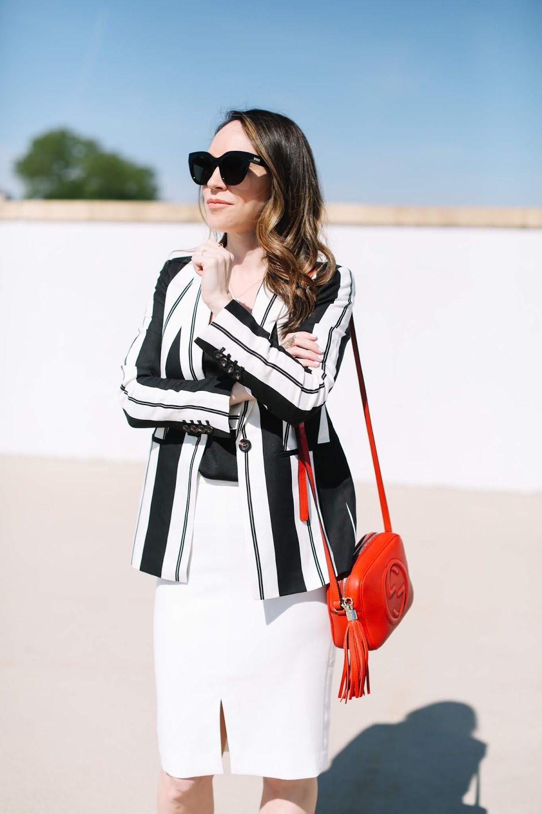 White Pencil Skirt Outfit idea