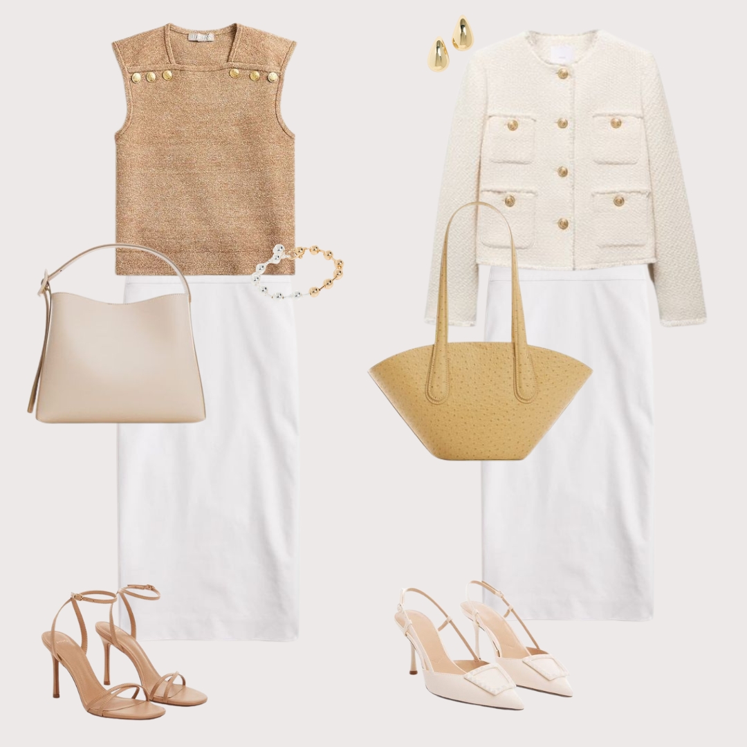 Outfits With White Pencil Skirt