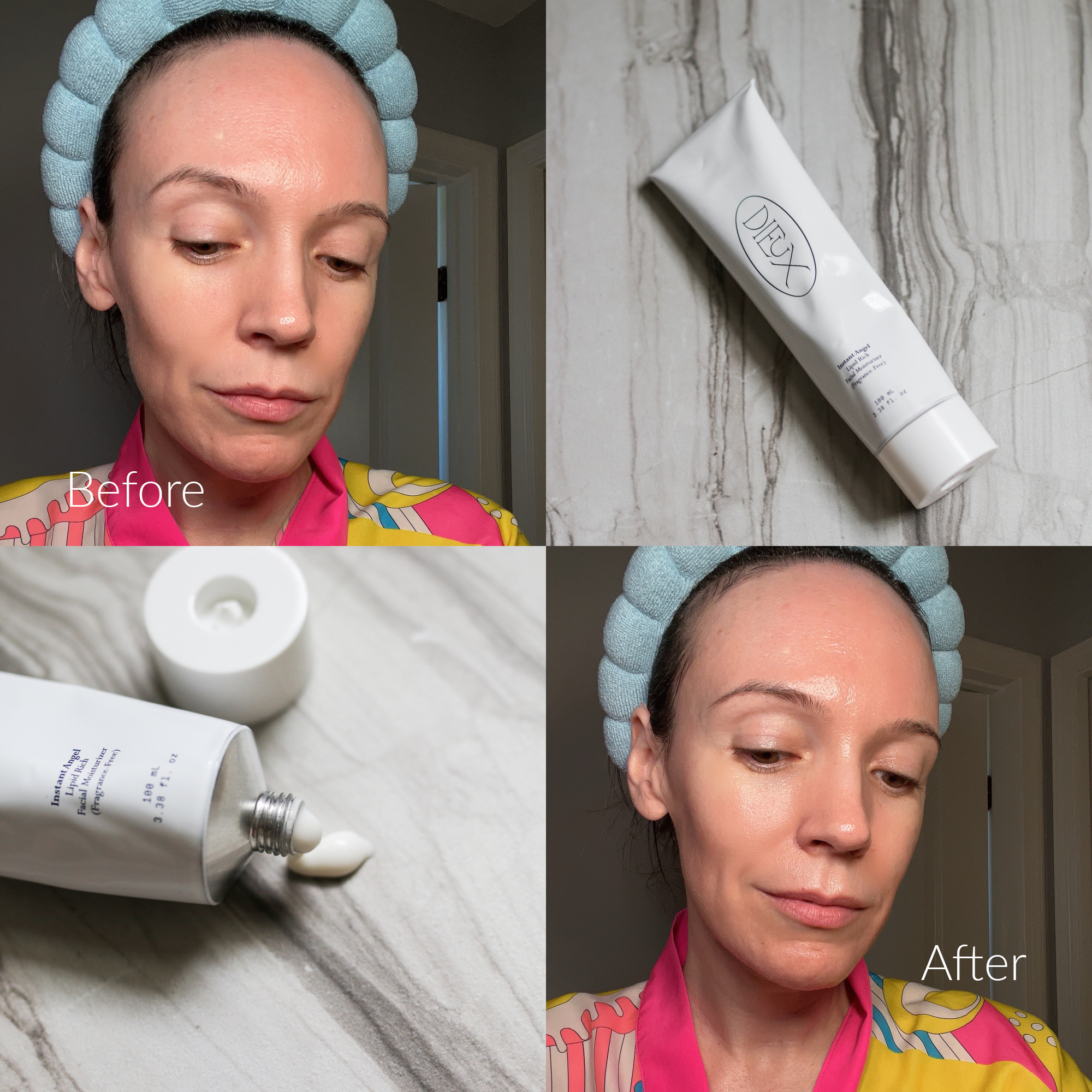 Dieux Instant Angel Moisturizer Before and After