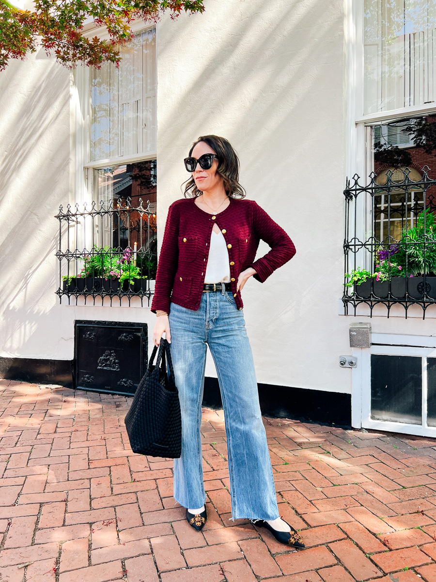 Burgundy fall outft