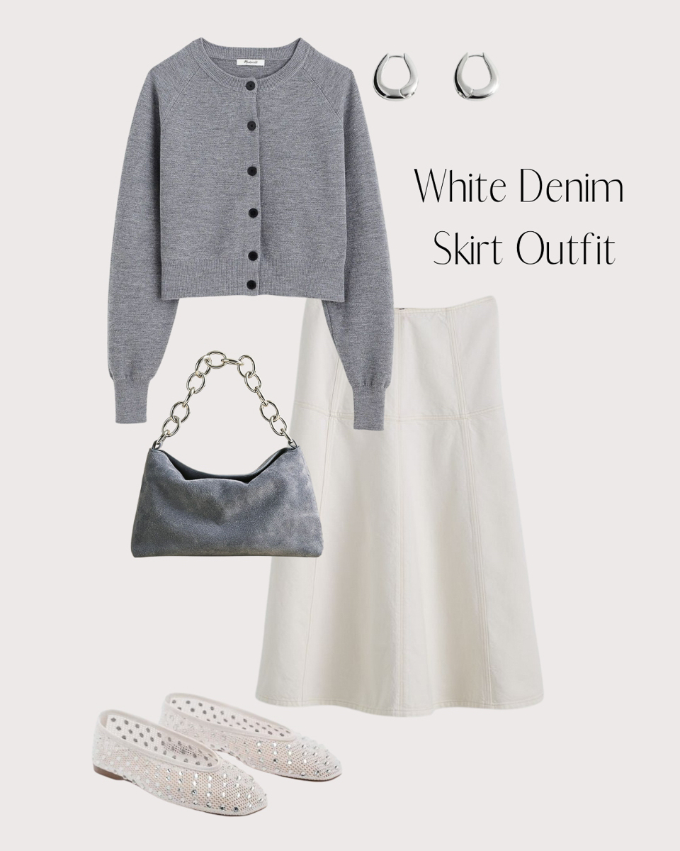 What To Wear With a White Denim Skirt
