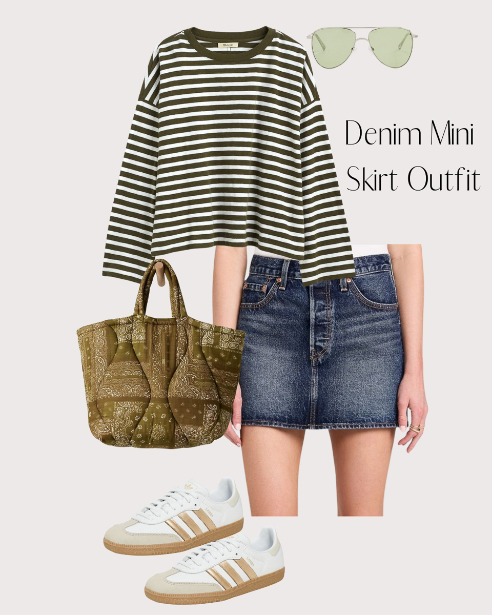 Denim Mini Skirt Outfit Ideas