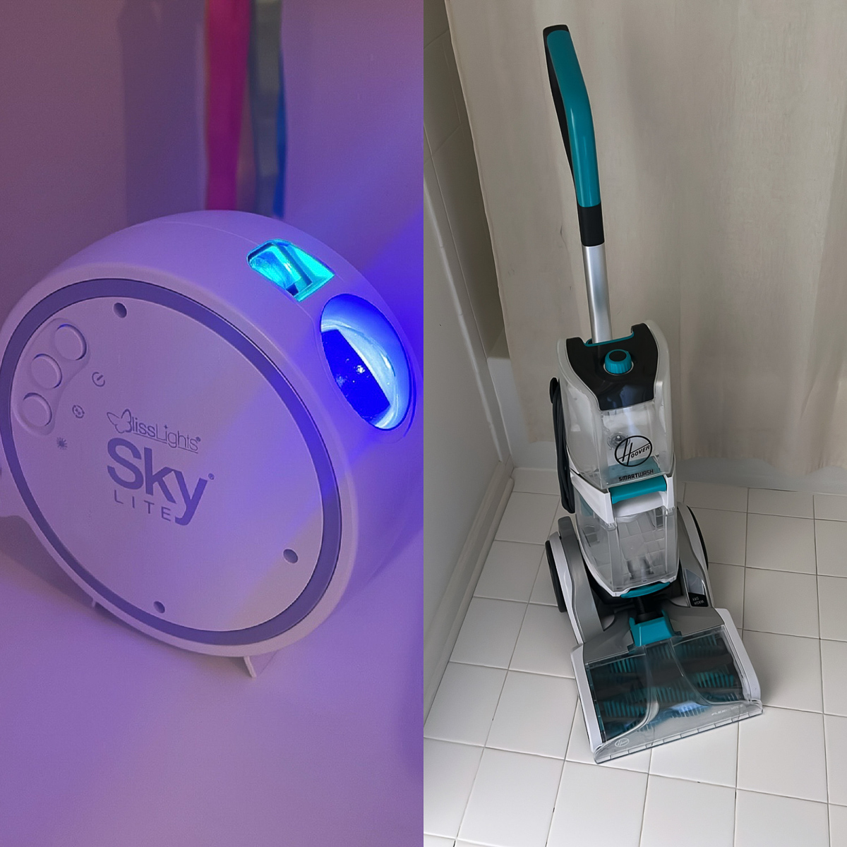 nightlight and Hoover Smart Wash Vacuum