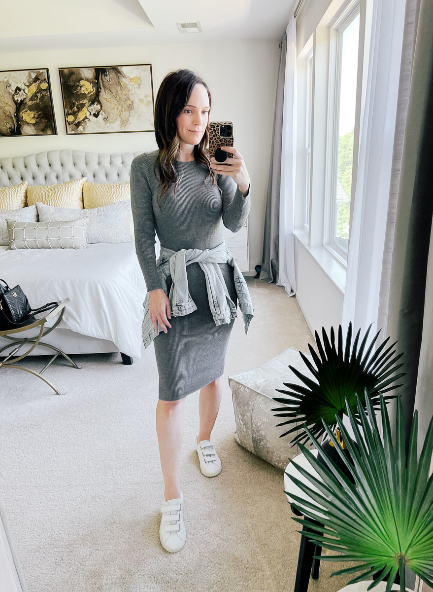 Denim Jacket and Sneakers